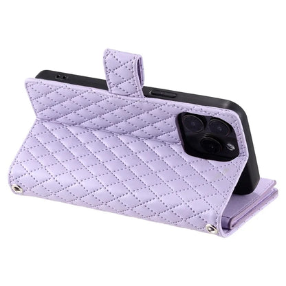 Style 012 for iPhone 16 Pro Max Case Zipper Pocket Glitter Leather Phone Cover