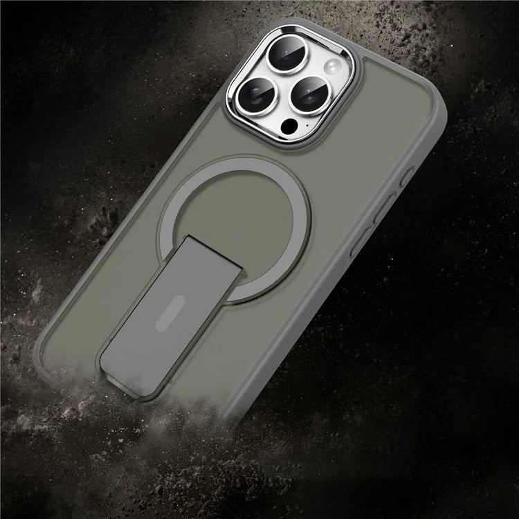 For iPhone 15 Pro Case Compatible with MagSafe PC+TPU Kickstand Phone Cover