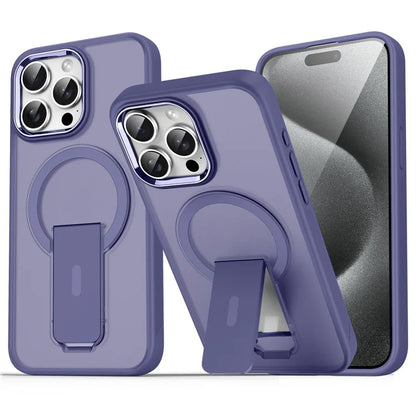 For iPhone 15 Pro Case Compatible with MagSafe PC+TPU Kickstand Phone Cover