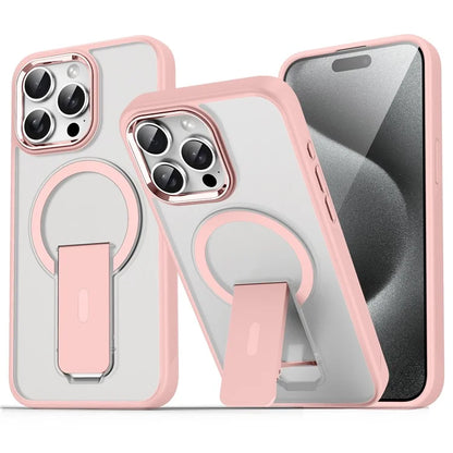 For iPhone 15 Pro Case Compatible with MagSafe PC+TPU Kickstand Phone Cover