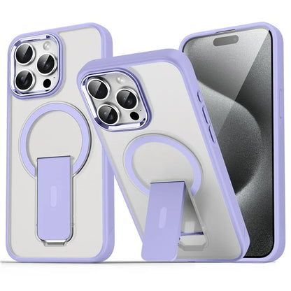 For iPhone 15 Pro Case Compatible with MagSafe PC+TPU Kickstand Phone Cover