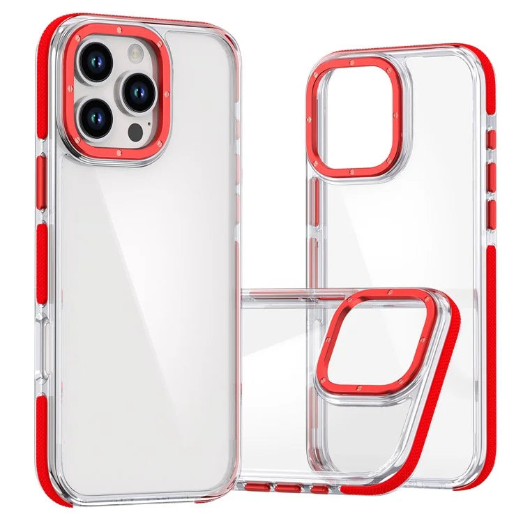 For iPhone 16 Pro Max Case Anti-Drop Dual Color PC+TPU Transparent Phone Cover