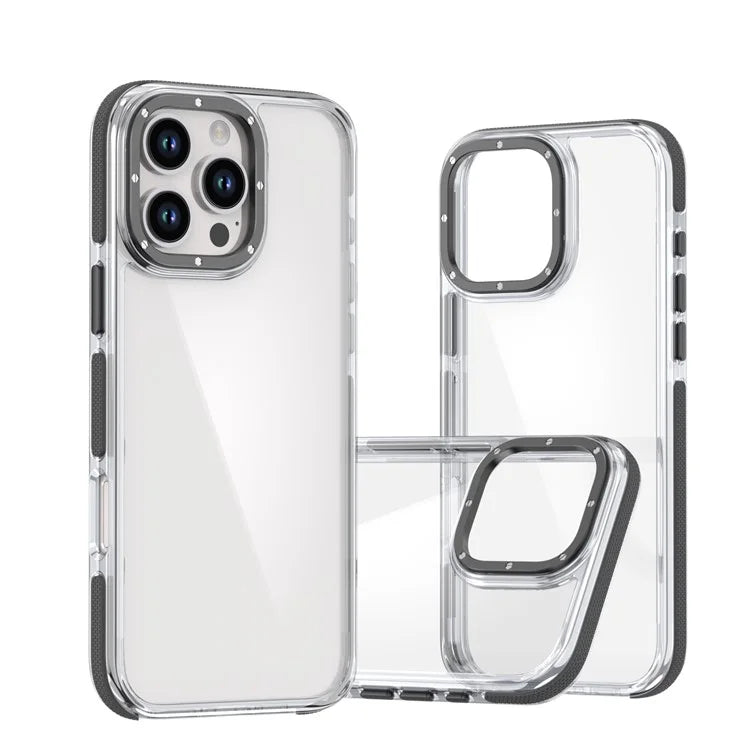 For iPhone 16 Pro Max Case Anti-Drop Dual Color PC+TPU Transparent Phone Cover