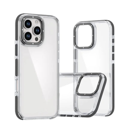 For iPhone 16 Pro Max Case Anti-Drop Dual Color PC+TPU Transparent Phone Cover