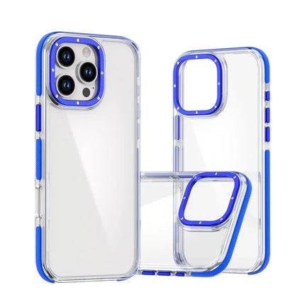 For iPhone 16 Pro Max Case Anti-Drop Dual Color PC+TPU Transparent Phone Cover