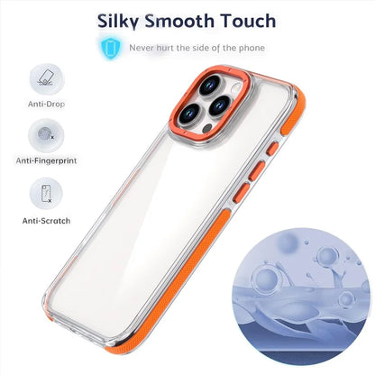 For iPhone 16 Pro Max Case Anti-Drop Dual Color PC+TPU Transparent Phone Cover