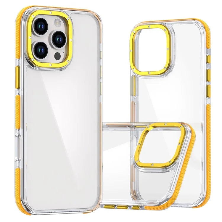 For iPhone 16 Pro Max Case Anti-Drop Dual Color PC+TPU Transparent Phone Cover