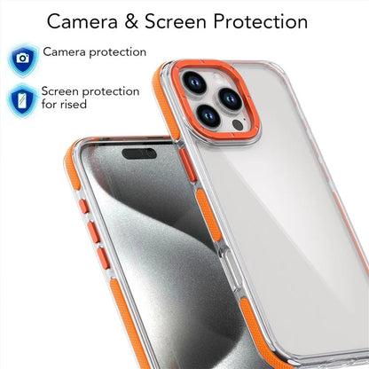 For iPhone 16 Pro Max Case Anti-Drop Dual Color PC+TPU Transparent Phone Cover