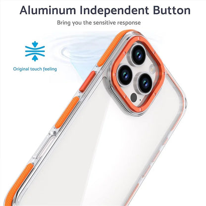 For iPhone 16 Pro Max Case Anti-Drop Dual Color PC+TPU Transparent Phone Cover