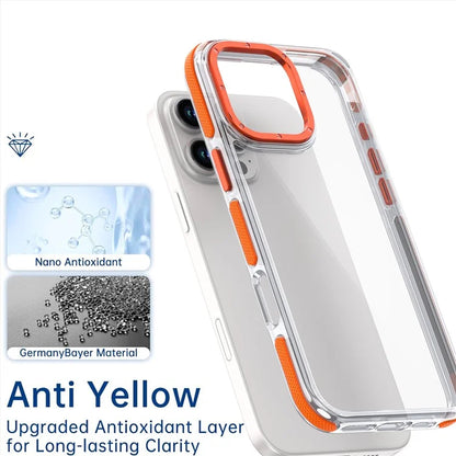 For iPhone 16 Pro Max Case Anti-Drop Dual Color PC+TPU Transparent Phone Cover