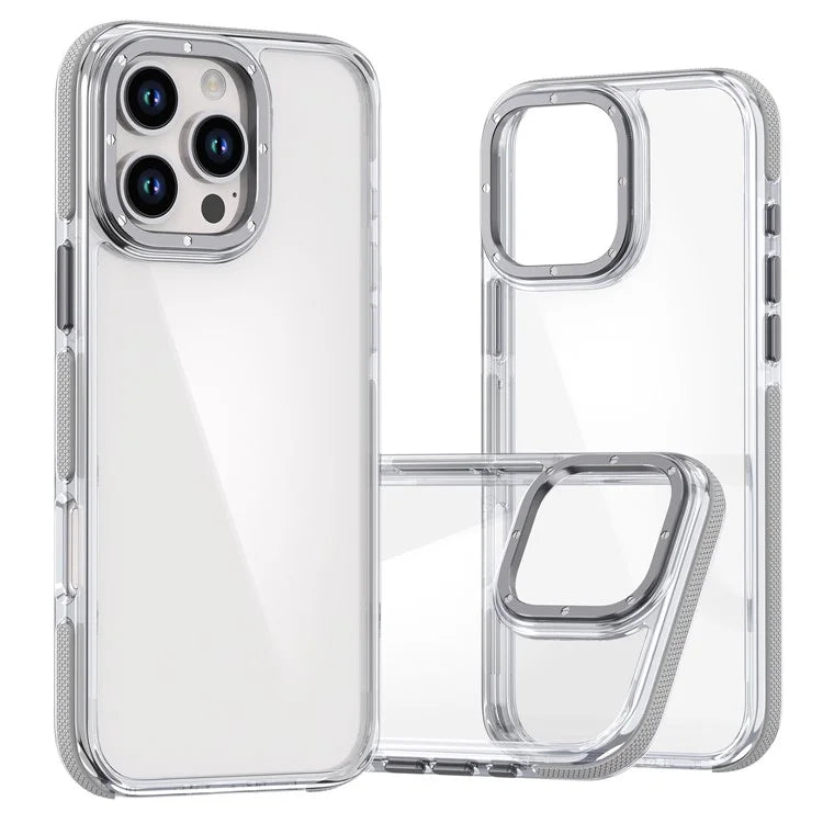 For iPhone 16 Pro Max Case Anti-Drop Dual Color PC+TPU Transparent Phone Cover