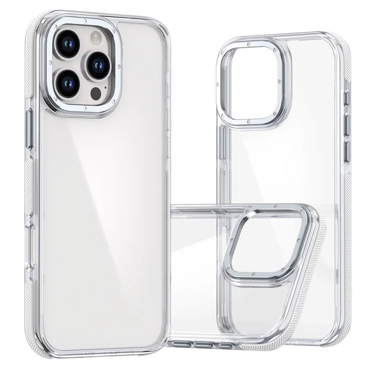 For iPhone 16 Pro Max Case Anti-Drop Dual Color PC+TPU Transparent Phone Cover