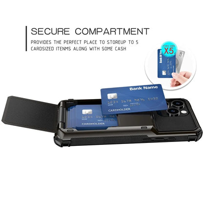For iPhone 16 Pro Phone Cover PC+TPU Dual Layer Back Case with Card Holder