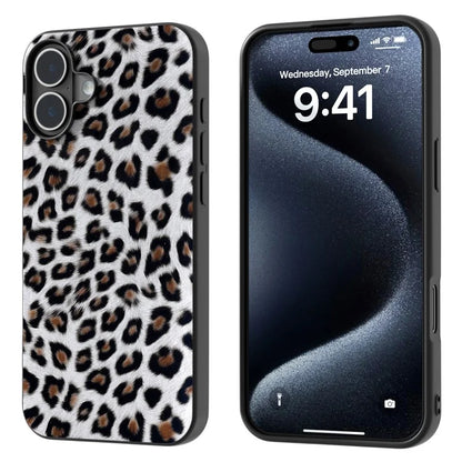 ABEEL For iPhone 16 Plus Case Leopard Print Leather+TPU Phone Cover