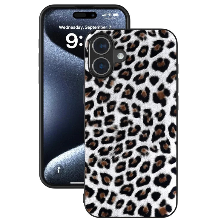 ABEEL For iPhone 16 Plus Case Leopard Print Leather+TPU Phone Cover