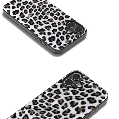 ABEEL For iPhone 16 Plus Case Leopard Print Leather+TPU Phone Cover