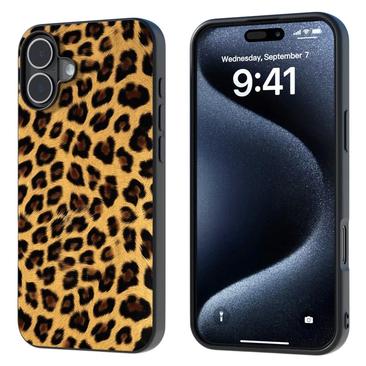 ABEEL For iPhone 16 Plus Case Leopard Print Leather+TPU Phone Cover