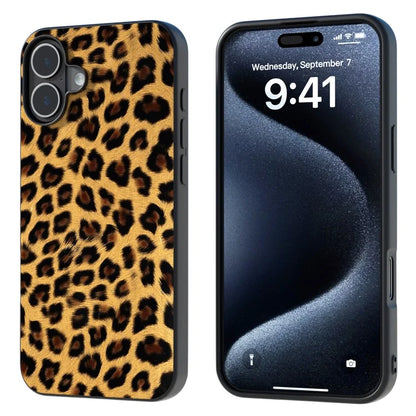 ABEEL For iPhone 16 Plus Case Leopard Print Leather+TPU Phone Cover