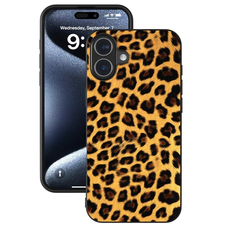 ABEEL For iPhone 16 Plus Case Leopard Print Leather+TPU Phone Cover