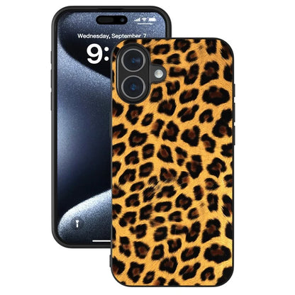 ABEEL For iPhone 16 Plus Case Leopard Print Leather+TPU Phone Cover