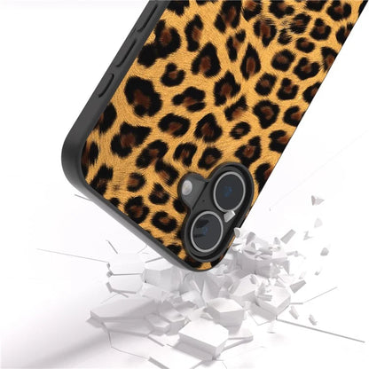 ABEEL For iPhone 16 Plus Case Leopard Print Leather+TPU Phone Cover