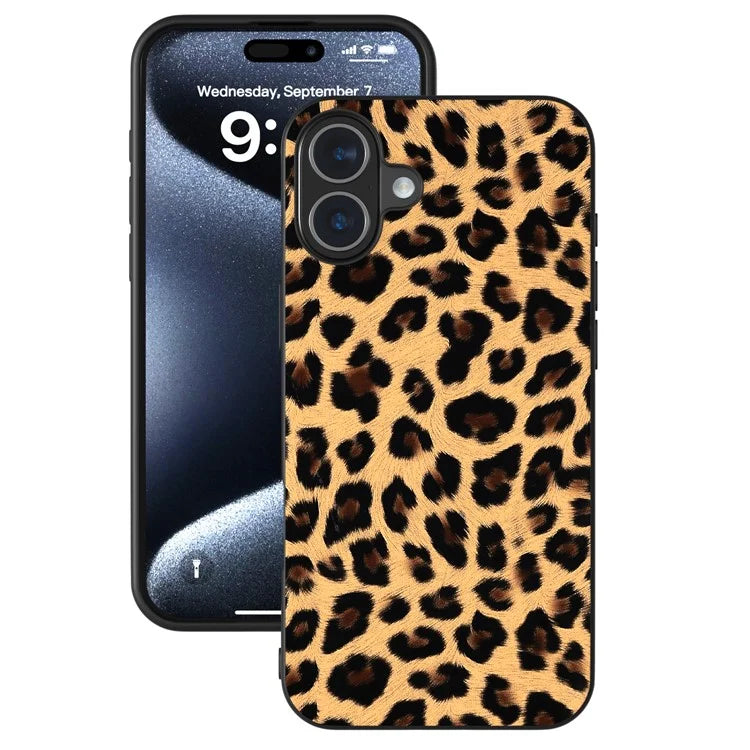 ABEEL For iPhone 16 Plus Case Leopard Print Leather+TPU Phone Cover