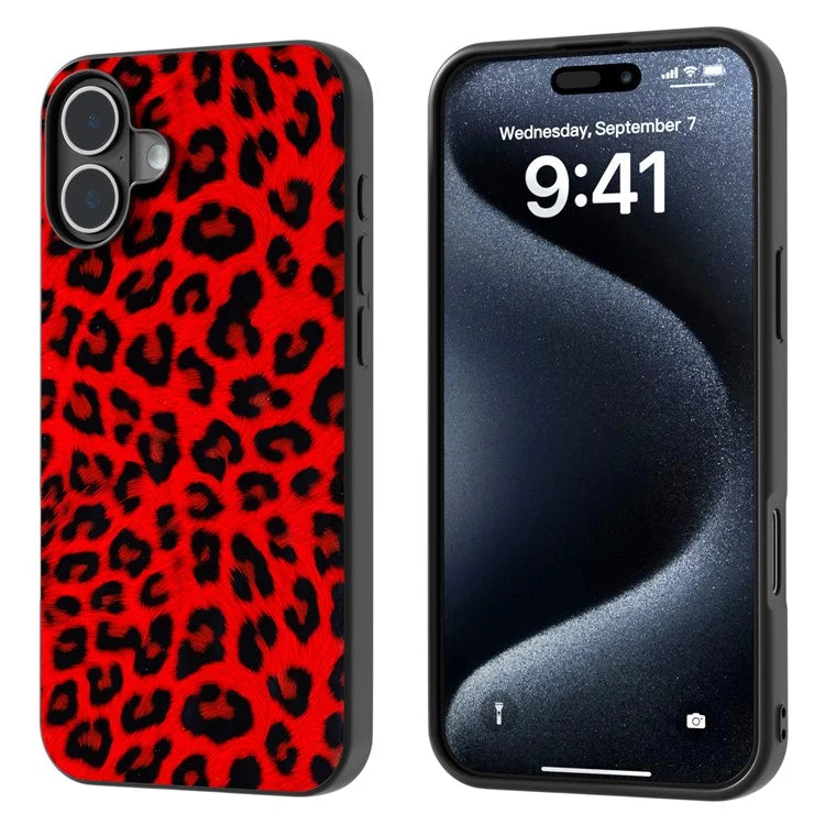 ABEEL For iPhone 16 Plus Case Leopard Print Leather+TPU Phone Cover