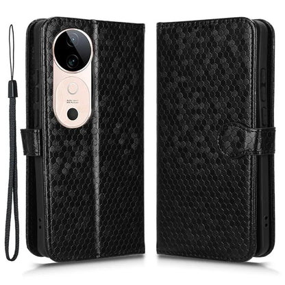For vivo S19 5G Wallet Case Dot Pattern Imprint PU Leather Phone Cover