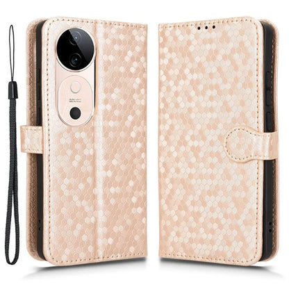 For vivo S19 5G Wallet Case Dot Pattern Imprint PU Leather Phone Cover