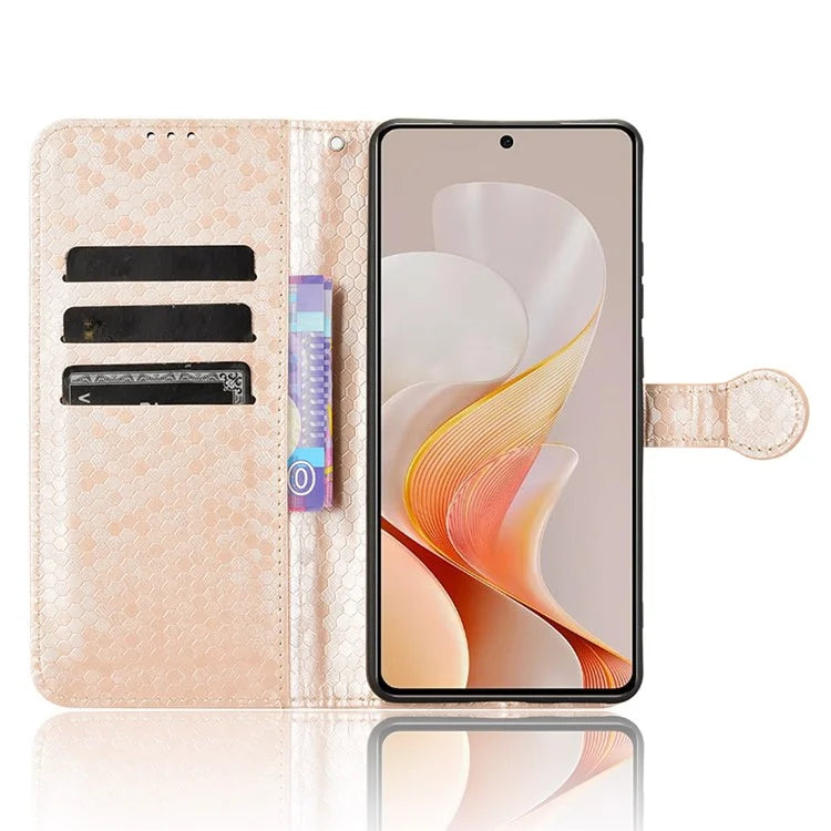 For vivo S19 5G Wallet Case Dot Pattern Imprint PU Leather Phone Cover