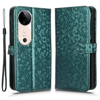 For vivo S19 5G Wallet Case Dot Pattern Imprint PU Leather Phone Cover