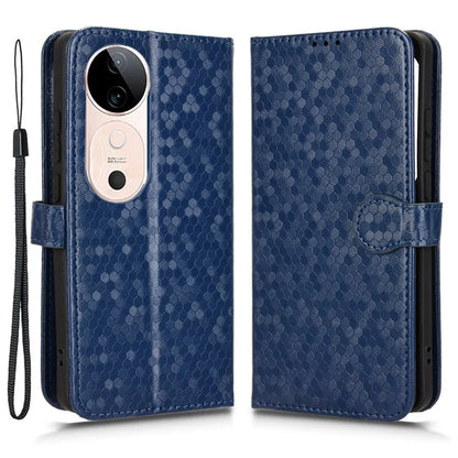 For vivo S19 5G Wallet Case Dot Pattern Imprint PU Leather Phone Cover