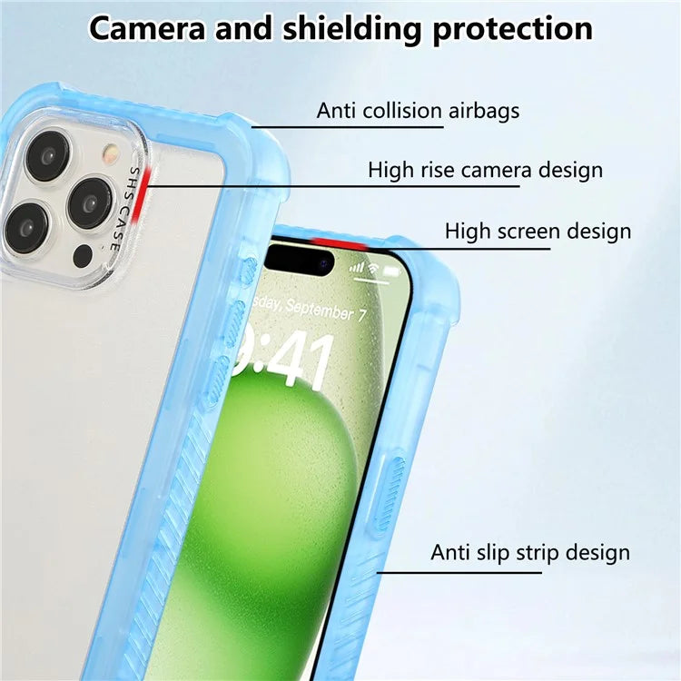 For iPhone 15 Pro Max Case TPU+PC Anti-Drop Matte Phone Cover