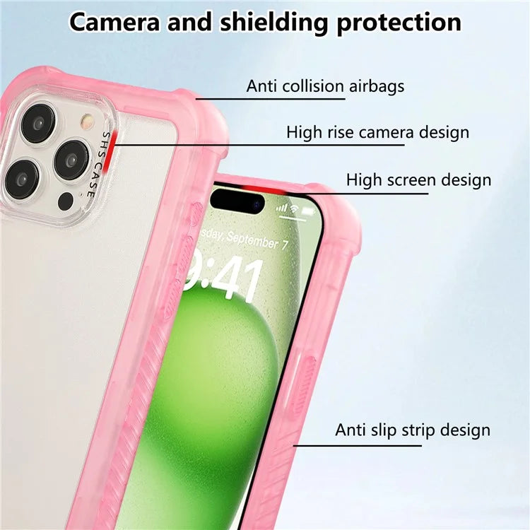 For iPhone 15 Pro Max Case TPU+PC Anti-Drop Matte Phone Cover
