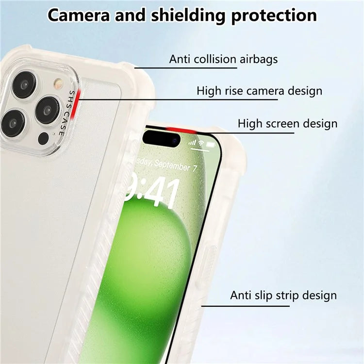 For iPhone 15 Pro Max Case TPU+PC Anti-Drop Matte Phone Cover
