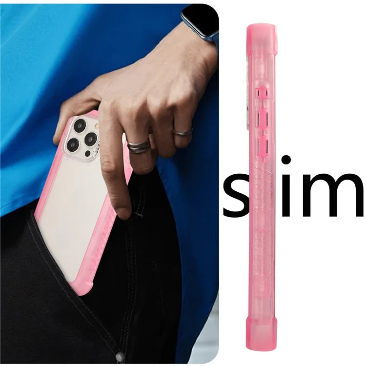 For iPhone 15 Pro Case Non-Slip Side Edge TPU+PC Matte Phone Cover