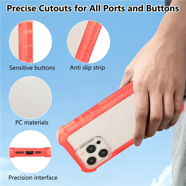 For iPhone 15 Pro Case Non-Slip Side Edge TPU+PC Matte Phone Cover