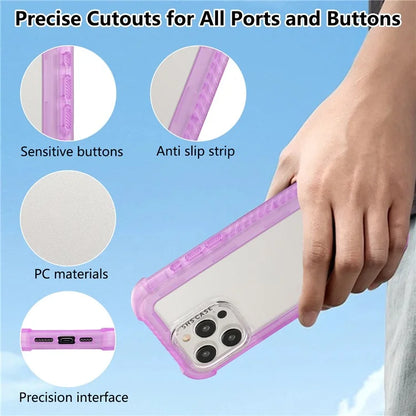 For iPhone 15 Pro Case Non-Slip Side Edge TPU+PC Matte Phone Cover