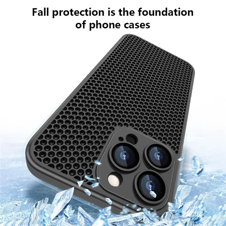 X-LEVEL For iPhone 15 Pro Max Case Hard PC Phone Cover Breathable Cooling Stereo Mesh