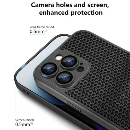 X-LEVEL For iPhone 15 Pro Max Case Hard PC Phone Cover Breathable Cooling Stereo Mesh