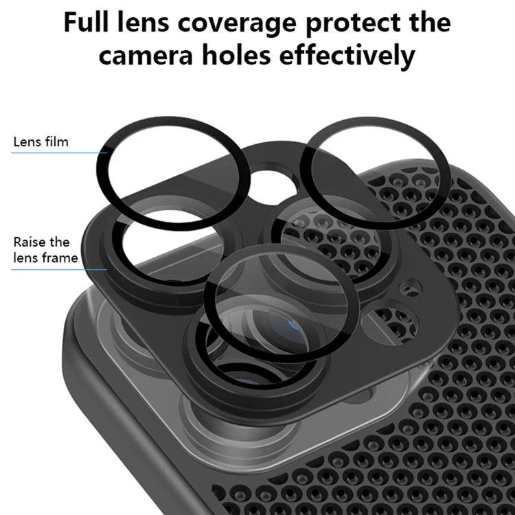 X-LEVEL For iPhone 15 Pro Max Case Hard PC Phone Cover Breathable Cooling Stereo Mesh