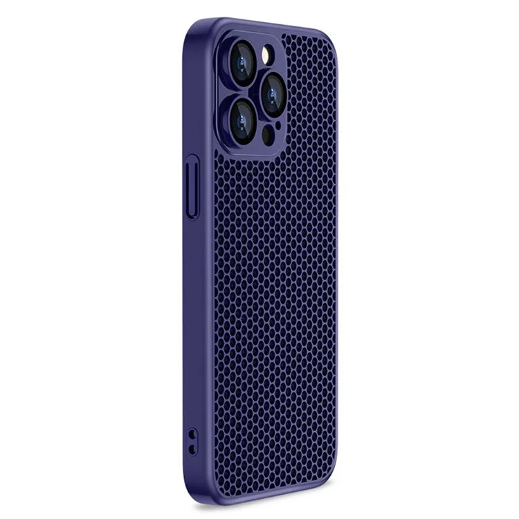 X-LEVEL For iPhone 15 Pro Max Case Hard PC Phone Cover Breathable Cooling Stereo Mesh