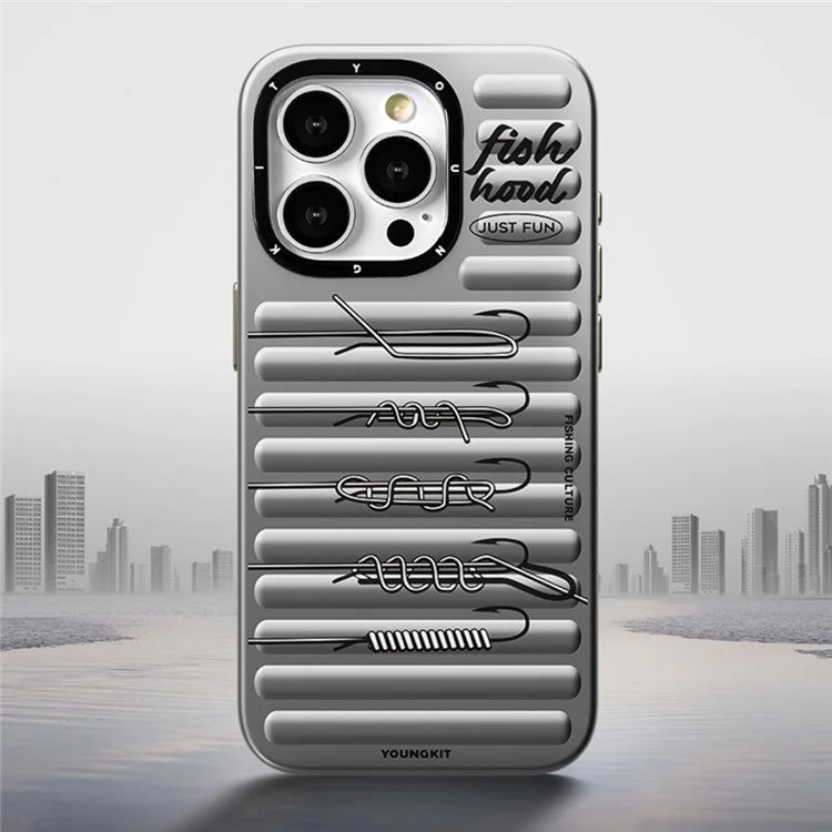 YOUNGKIT Fishing Series For iPhone 14 Pro Magnetic Case IMD Funny Pattern PC+TPU Phone Cover