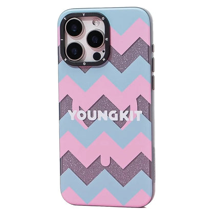 YOUNGKIT Dazzling Series For iPhone 15 Pro Case Hard PC Pattern Phone Cover Compatible with MagSafe