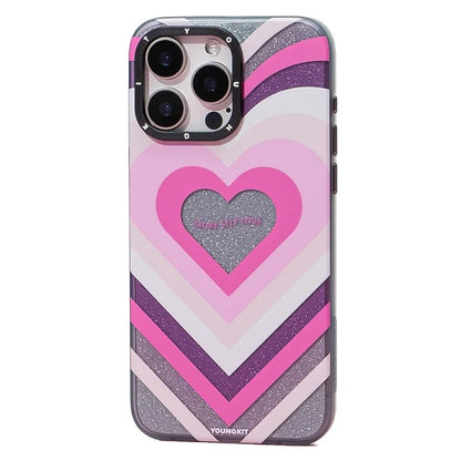 YOUNGKIT Dazzling Series For iPhone 15 Pro Case Hard PC Pattern Phone Cover Compatible with MagSafe