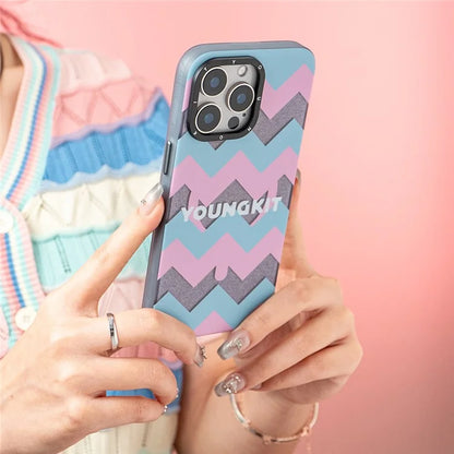 YOUNGKIT Dazzling Series For iPhone 15 Pro Case Hard PC Pattern Phone Cover Compatible with MagSafe