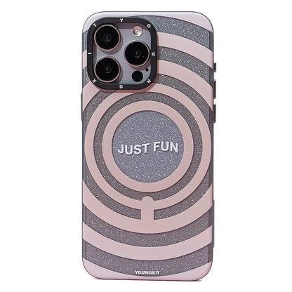 YOUNGKIT Dazzling Series For iPhone 15 Pro Case Hard PC Pattern Phone Cover Compatible with MagSafe