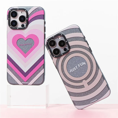 YOUNGKIT Dazzling Series For iPhone 15 Pro Case Hard PC Pattern Phone Cover Compatible with MagSafe
