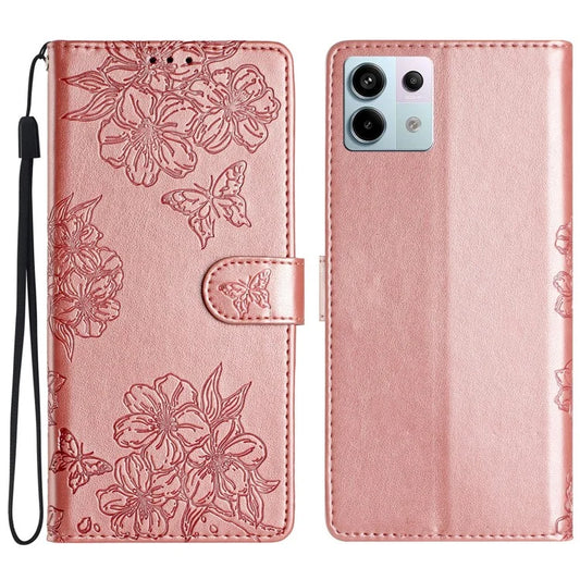 For Xiaomi Redmi Note 13 Pro 5G / Poco X6 5G Case Butterfly Flower PU Leather Wallet Flip Phone Cover