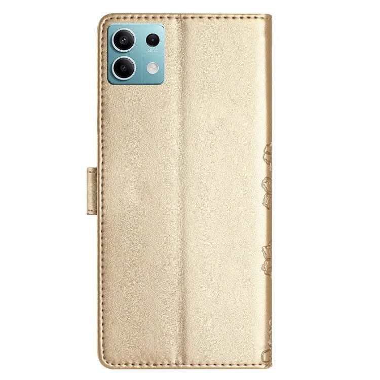 For Xiaomi Redmi Note 13 5G Case Butterfly Flower Drop-Proof PU Leather Wallet Phone Cover